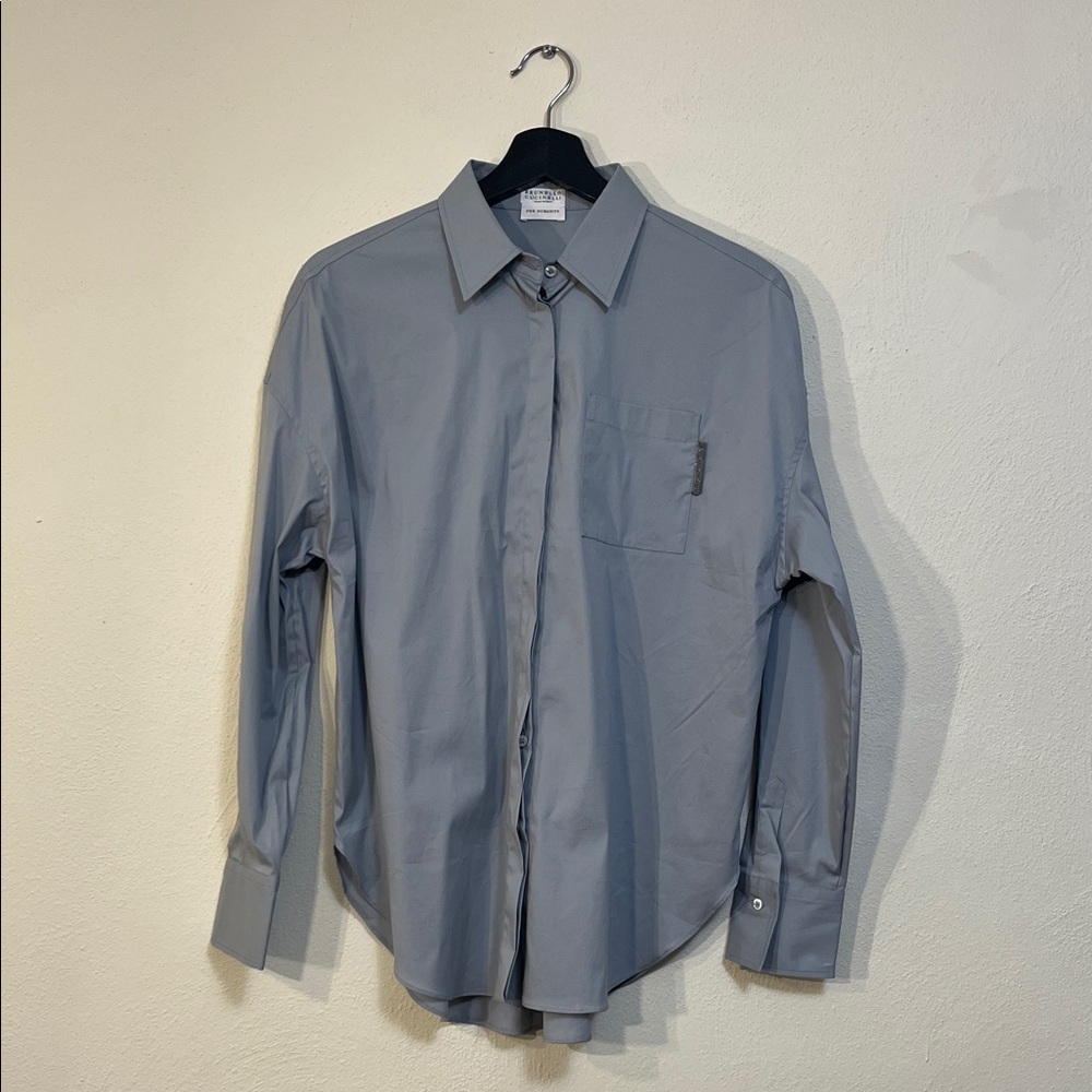 Brunello Cucinelli Light Gray Dress Shirt